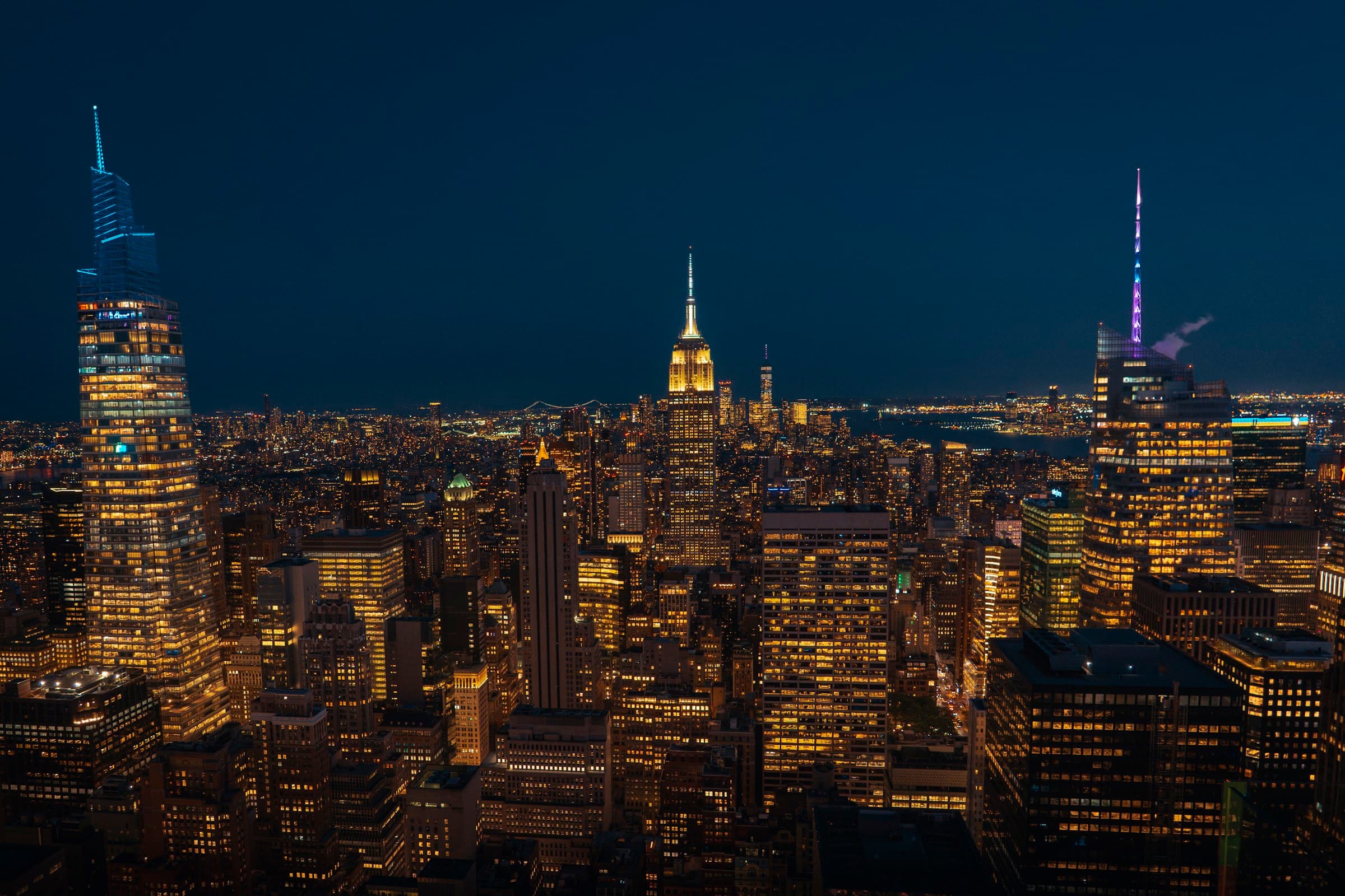 New York City illuminated at night